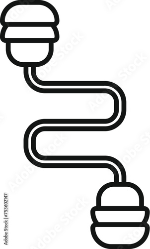 Noise reduction ear plug icon outline vector. Sensation gear. Safety healthcare