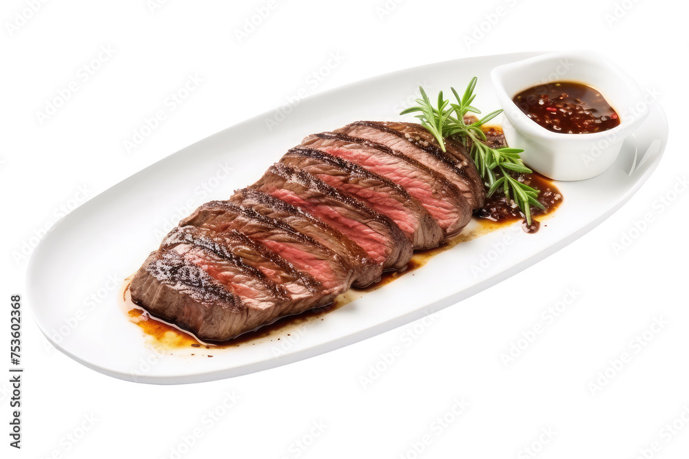 steak on table isolated on white steak on table isolated on white