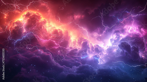 Lighting thunder background image AI Image Generative