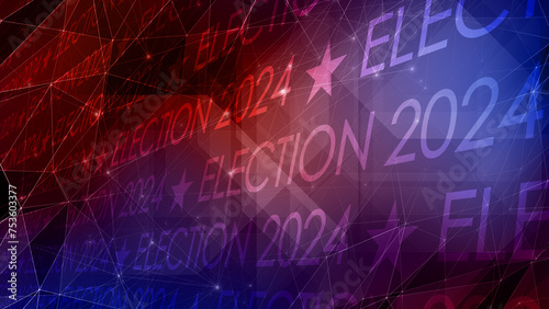 Election background political design concept with connected lines and typography showcasing 2024 election in captivating text layout