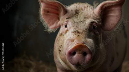 a cinematic and Dramatic portrait image for pig