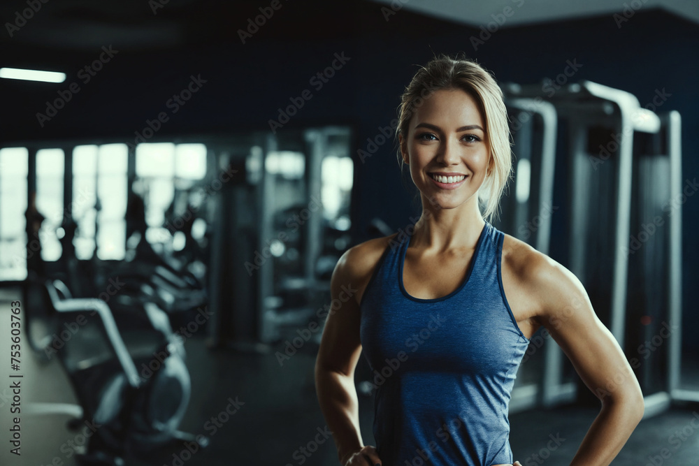 Fitness, breathing and sweating with a tired girl in the gym, resting after an intense workout. Exercise, health and fatigue with a young athlete in recovery from training for sports or wellness