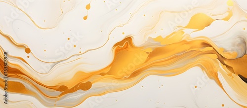 Realistic liquid marble background with gold 