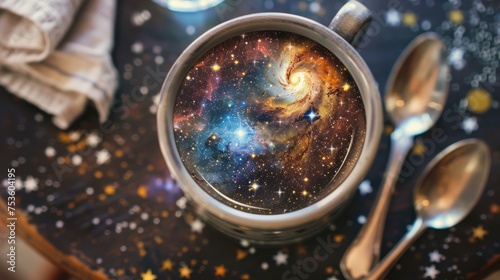 High-resolution image captures the rays of different cosmic colors brewing in coffee
