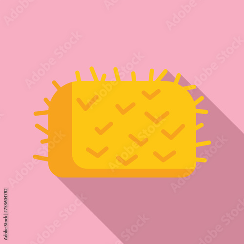 Hay stack bail icon flat vector. Farm land element. Field agricultural wheat