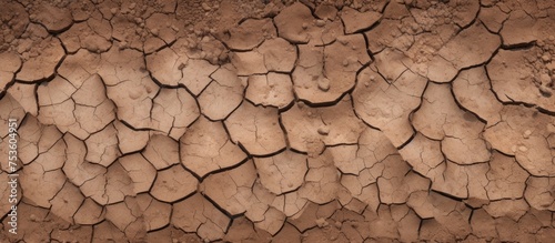 Harsh Desert Landscape: Arid, cracked surface with a small patch of earth - Scorching Climate Concept