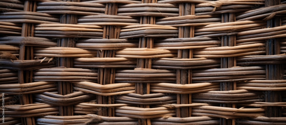 Rustic Wicker Basket Overflowing with Ripe Organic Bananas, Traditional Harvest Concept