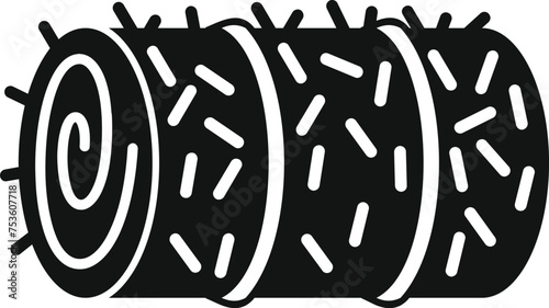 Hay stack roll icon simple vector. Agriculture farming harvest. Natural business