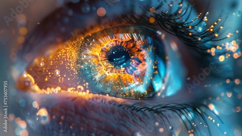 Human Eye Macro. AI Generative