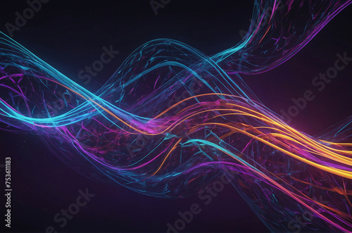 abstract background with glowing wavy lines