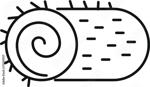 Bale hay roll icon outline vector. Field food straw. Dried farm grass harvest