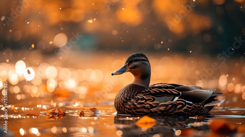 a cinematic and Dramatic portrait image for duck