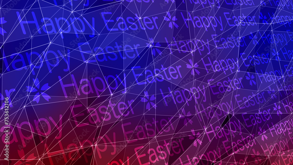 Obraz premium Background with connected lines and festive vibe happy easter text card template for special occasion