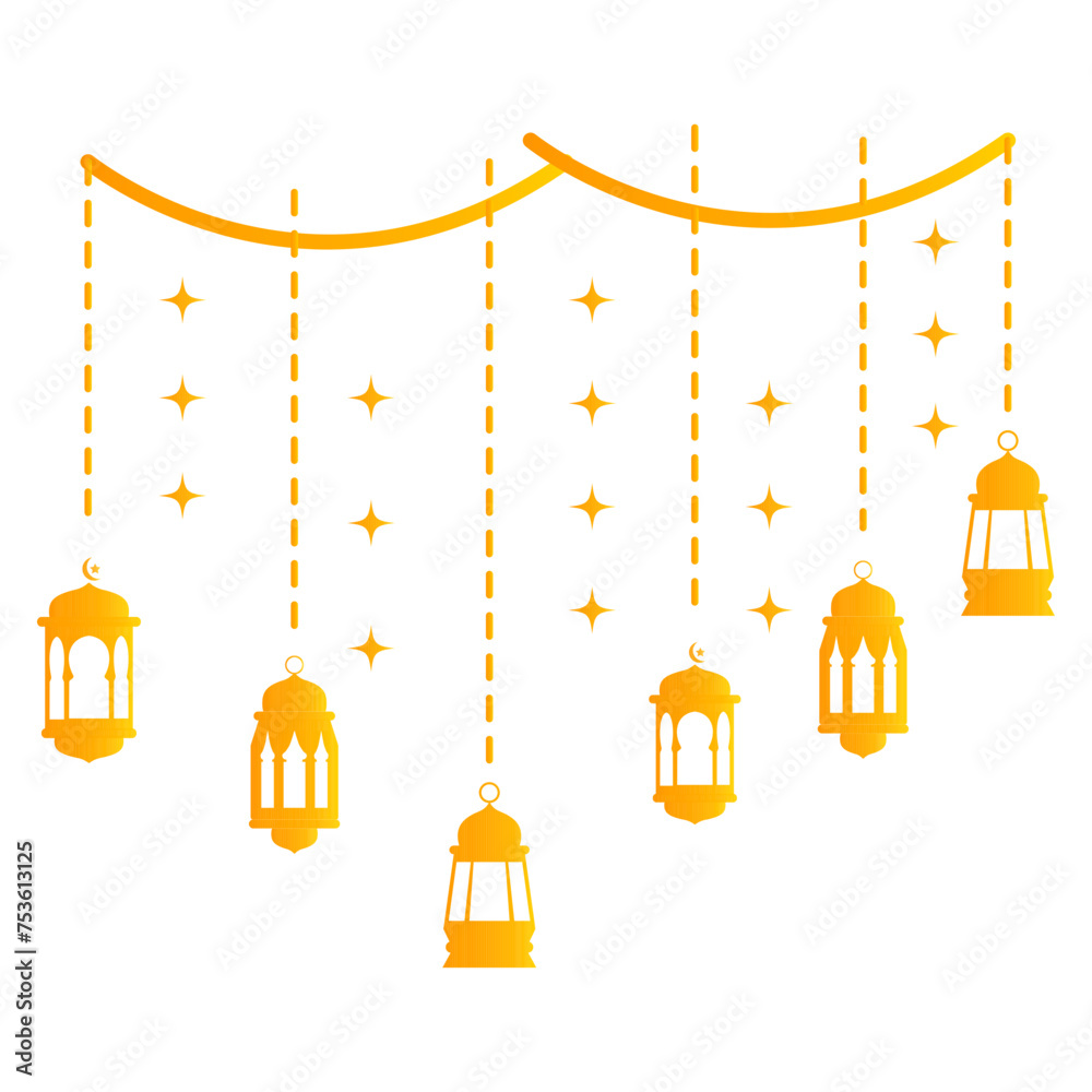 Ramadan Kareem Lantern Hanging Decoration. Vector Illustration Ramadan Kareem Lantern Hanging Decoration. Vector Illustration
