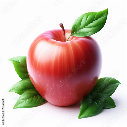 Ripe apples on white background. Agriculture and healthy food. AI generated