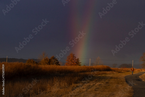 Rainbow over the marsh after a rain shower