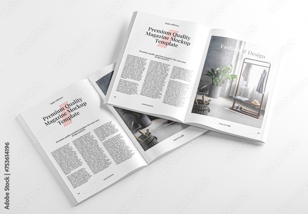 Photorealistic Magazine Mockup Stock Template | Adobe Stock