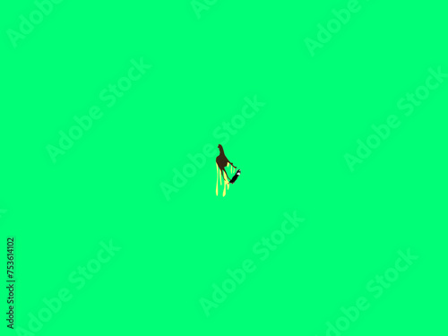 Vibrant and minimalistic depiction of a rad dog running