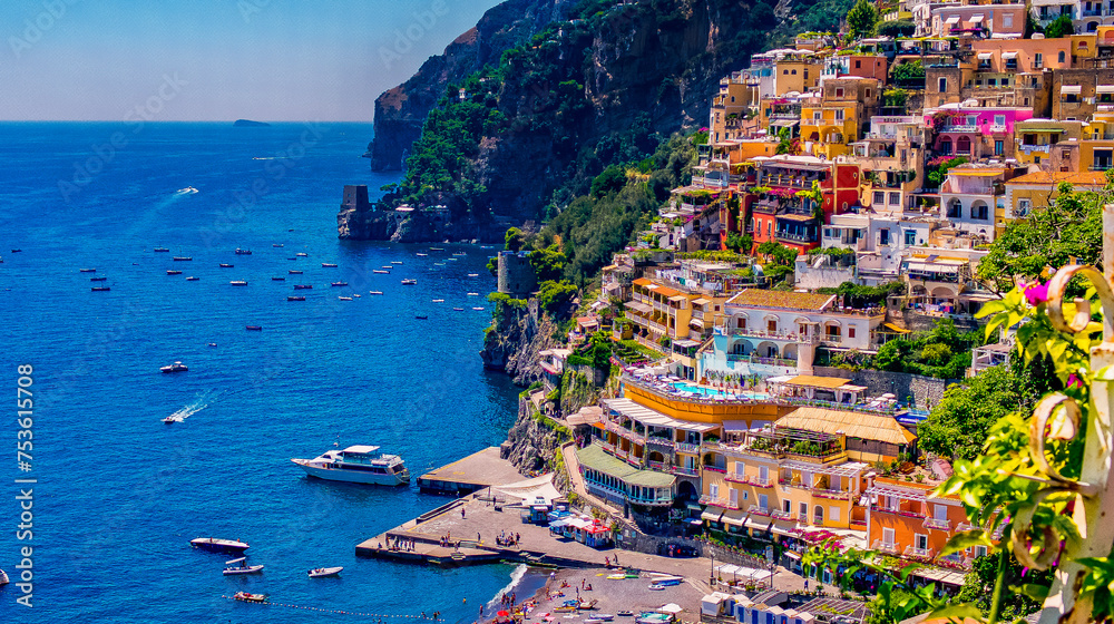 City View, Positano, Amalfi Coast, Tyrrhenian Sea, Mediterranean Sea, Campania, Italy, Europe
