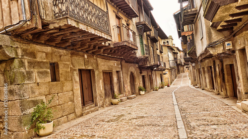 Street Scene, Traditional Architecture, Medieval Town, Miranda del Castañar, Salamanca, Castilla y León, Spain, Europe