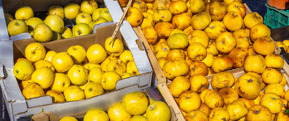 Yellow Apple, Street Market, Spain, Europe