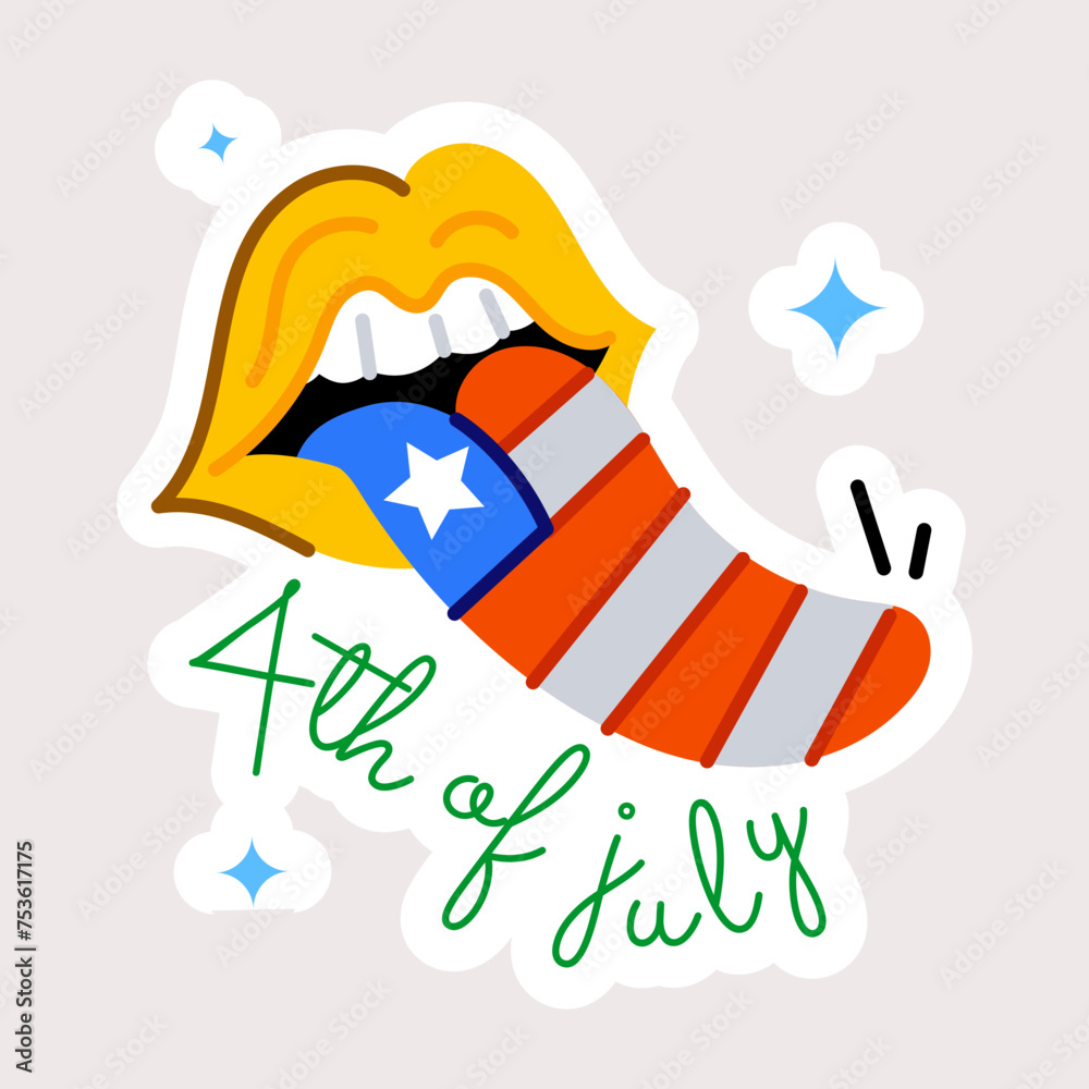 Trendy flat sticker of 4th of july celebration 