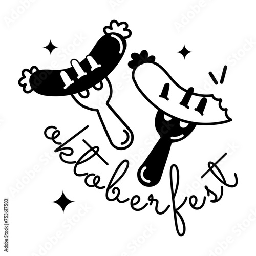 Here’s a glyph sticker of oktoberfest food 