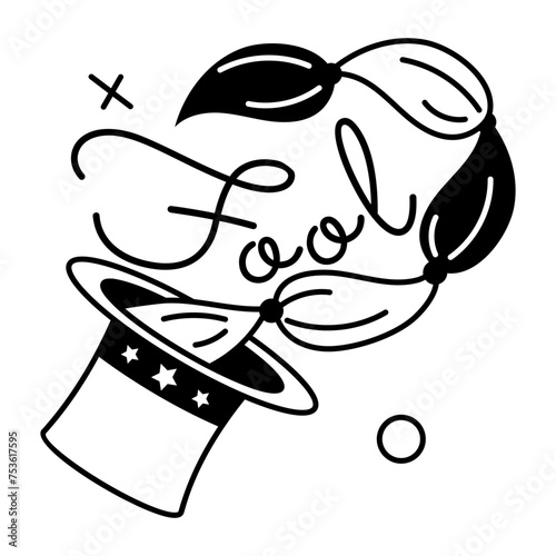 A well-designed glyph sticker magic handkerchief trick 
