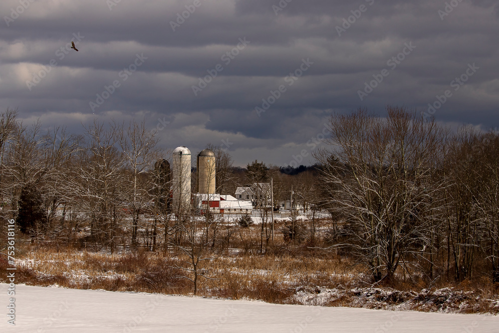 Farm in Northwest New Jersey on a snowy winter morning Farm in Northwest New Jersey on a snowy winter morning