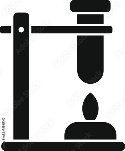 Burning test tube icon simple vector. Formula biology. Dna solitary material