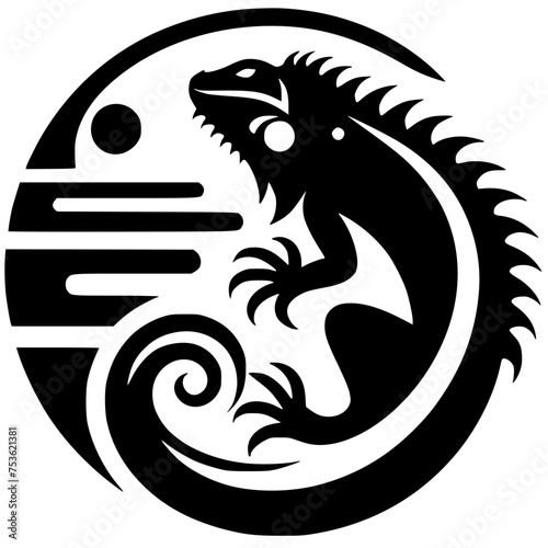 Chameleon logo silhouette