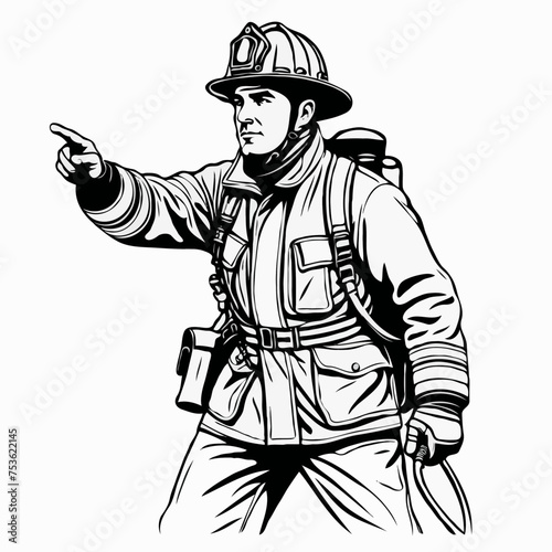Bombero señalando