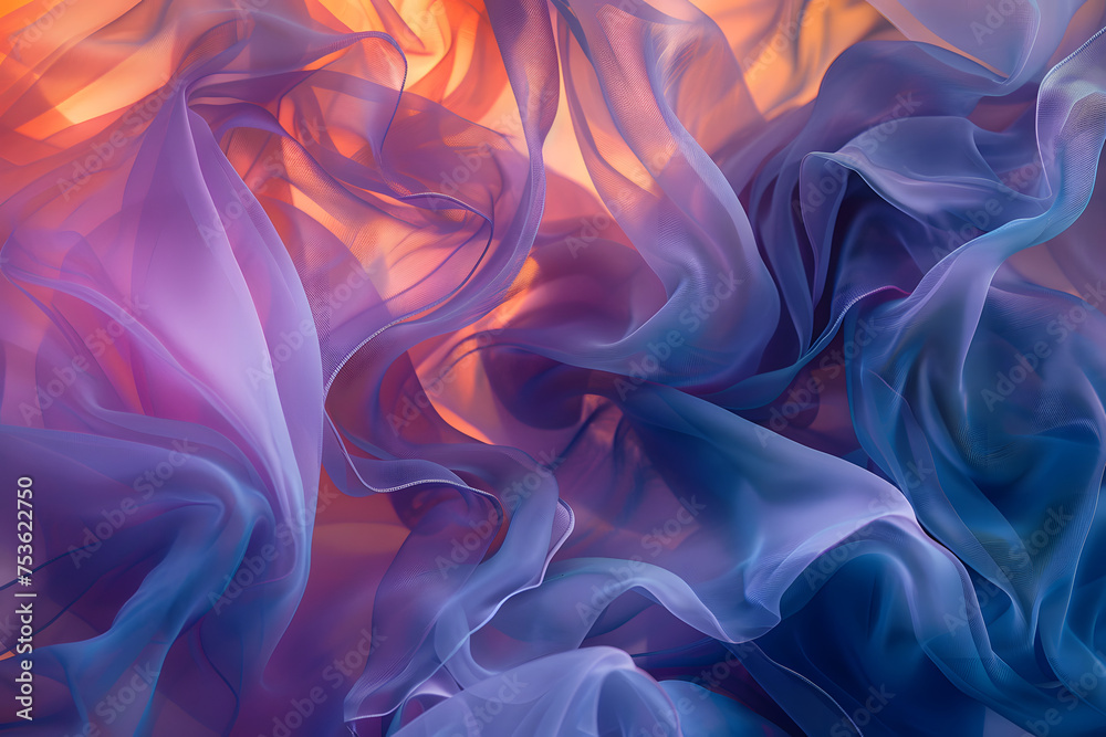 Abstract Artistic Swirls of Colorful Silk Fabric Abstract Artistic Swirls of Colorful Silk Fabric