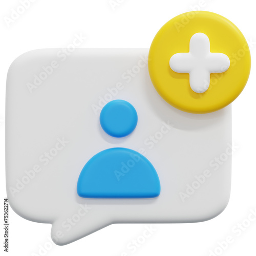follow 3d render icon illustration