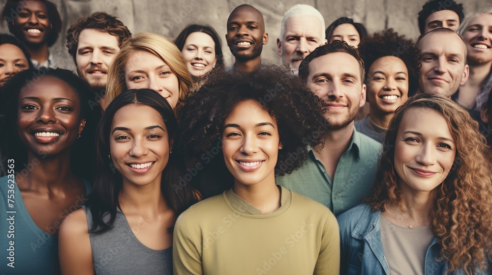 Multi-ethnic large group of people Multi-ethnic large group of people