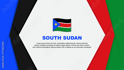South Sudan Flag Abstract Background Design Template. South Sudan Independence Day Banner Cartoon Vector Illustration. South Sudan Background