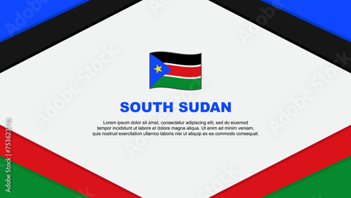 South Sudan Flag Abstract Background Design Template. South Sudan Independence Day Banner Cartoon Vector Illustration. South Sudan Template