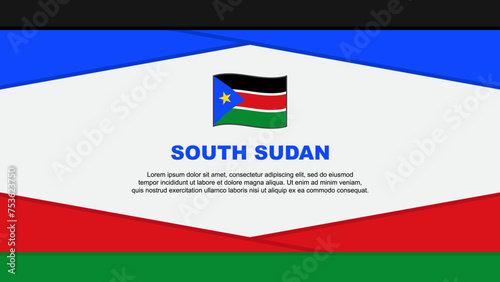 South Sudan Flag Abstract Background Design Template. South Sudan Independence Day Banner Cartoon Vector Illustration. South Sudan Vector