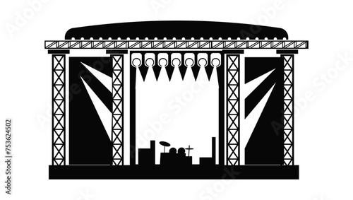 concert stage, black isolated silhouette