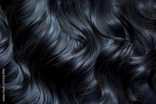 wavy black hair texture background