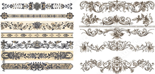 Set of vintage borders