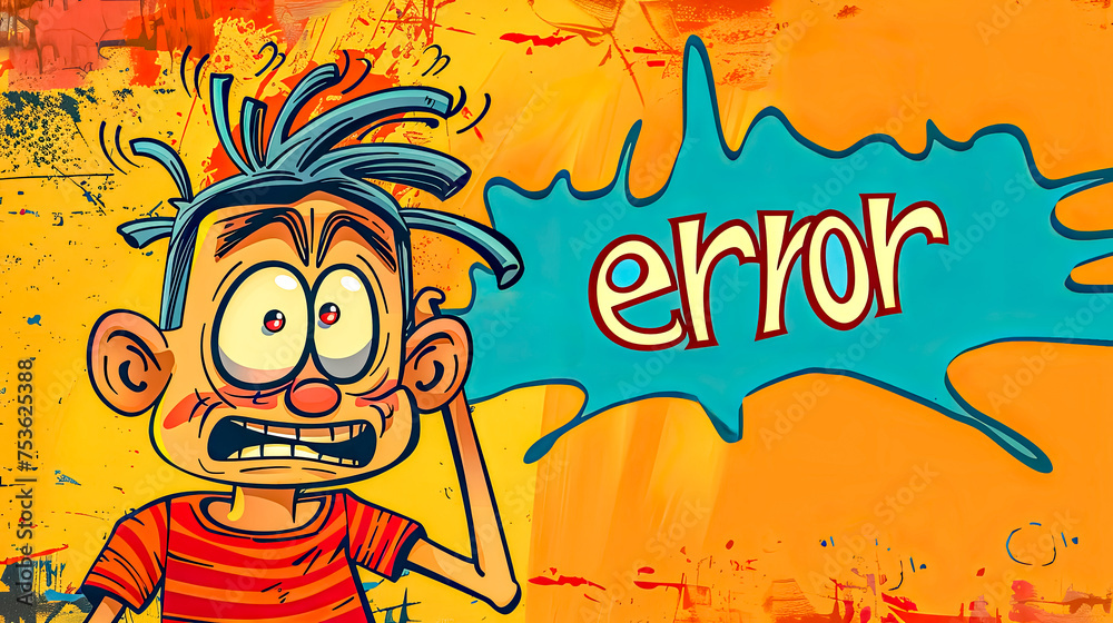 Cartoon panic - error message blunder