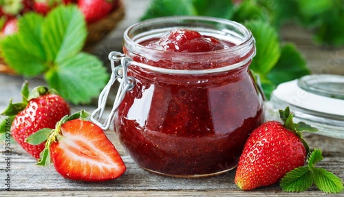 strawberry jam in a jar