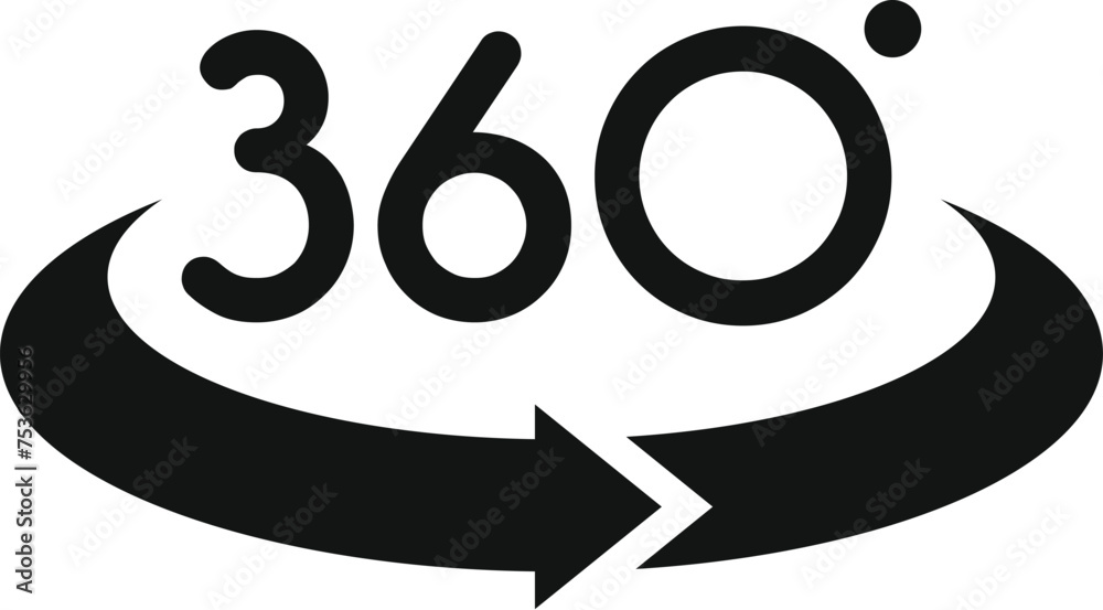 360 degree art education icon simple vector. Application layout. Virtual tour 360 degree art education icon simple vector. Application layout. Virtual tour