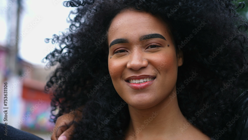 Group of Brazilian Friends Smiling at Camera, City Street Portraits. South American latin people of African American descent, men and woman Group of Brazilian Friends Smiling at Camera, City Street Portraits. South American latin people of African American descent, men and woman
