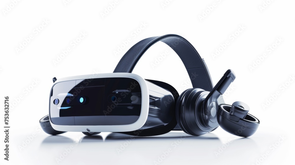 Isolated VR headset goggle device over plain background. Isolated VR headset goggle device over plain background.