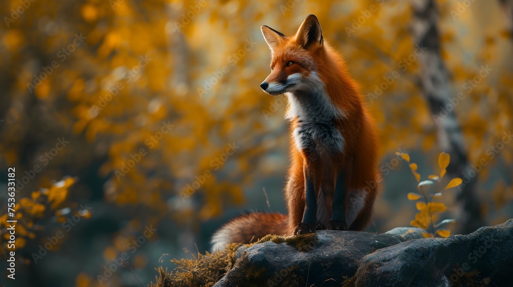 Fototapeta premium a cinematic and Dramatic portrait image for fox