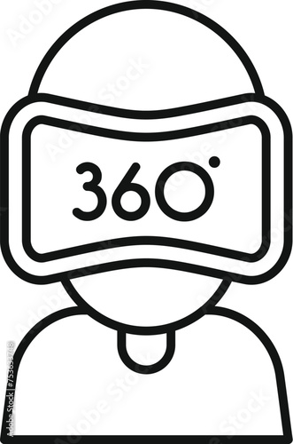 Vr headset icon outline vector. Video control digital. Open estate house