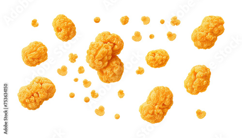 flakes flying set isolated on transparent background cutout