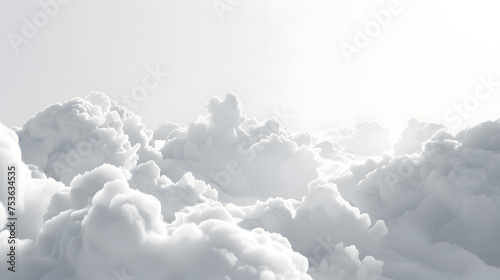 Stunning 3D Illustration: Transparent White Clouds with Cutout Effect on a Clean Background